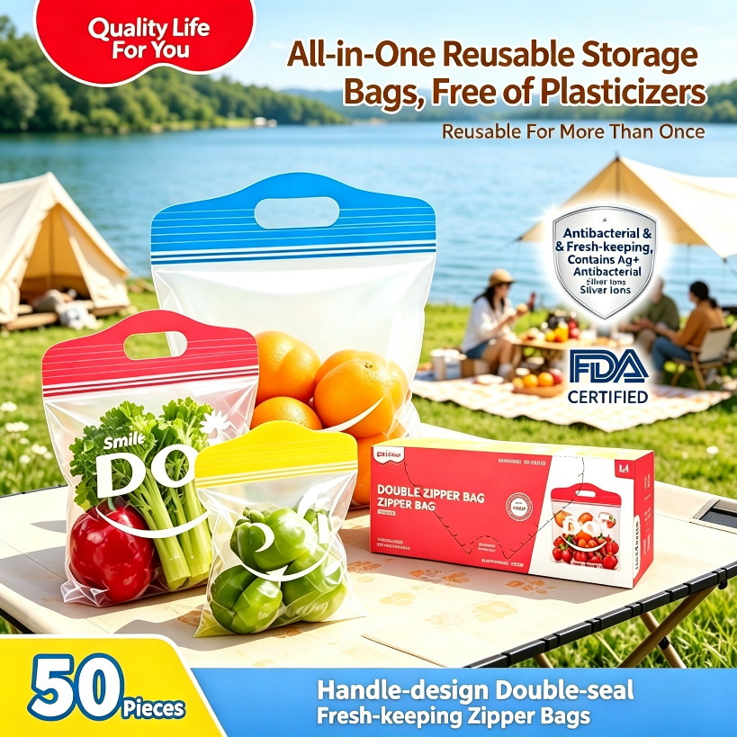 Reusable Seal Storage Bag with Carry Handle