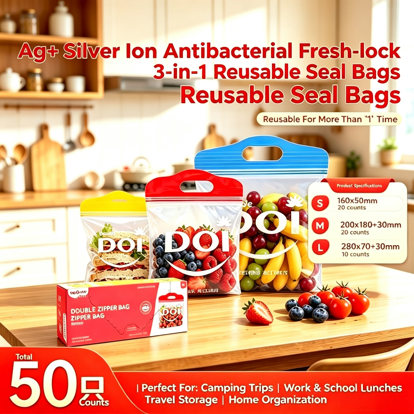 Reusable Seal Storage Bag with Carry Handle